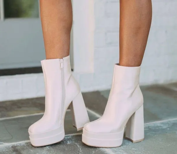 These Three Boutique Pearl Nude Boots - Image 4