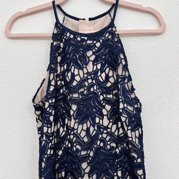 Keepsake Blue True Love Lace Midi Sleeveless Cocktail Dress Medium‎ - Image 4