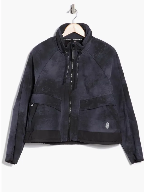 Free people Movement Canyon Crashin’ Textured Full Zip Active Jacket Sz Small - Image 3