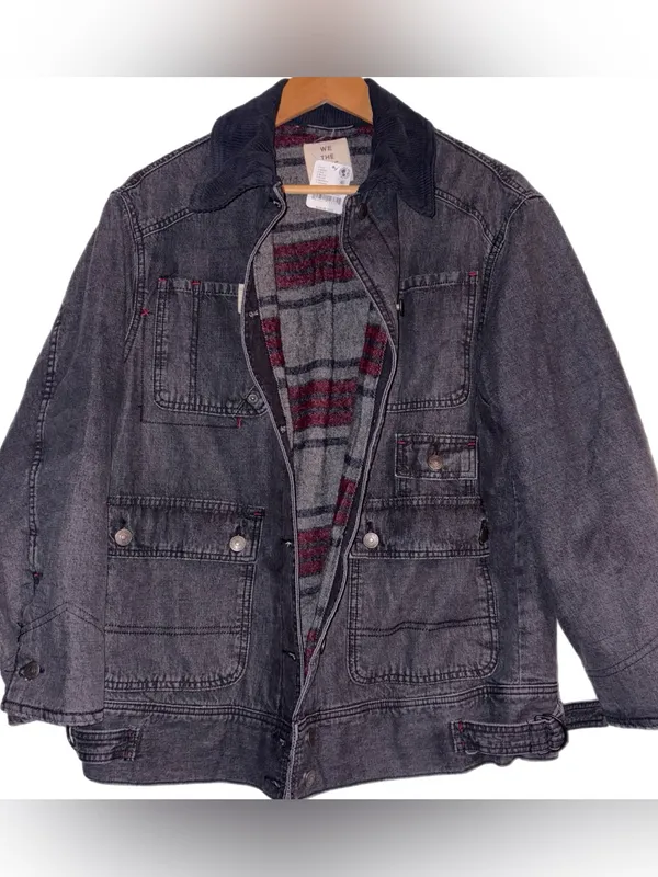 FP We The Free Sweet Talk Denim Barn Coat Black Extra Small New With Tags - Image 3