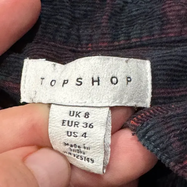 Topshop Thick Flannel Button Up Shirt Top Women's 4 - Image 2