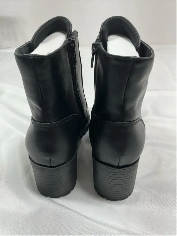 Womans New Bamboo Chief Combat Ankle Boots Size 9 Black - Image 4