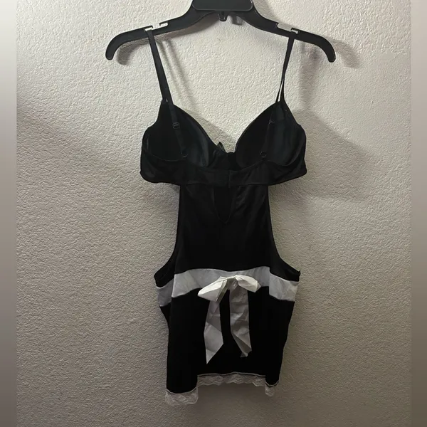 Rampage Intimates Sexy Elegant Maid Cosplay Black & White Lace Lingerie L - Image 5