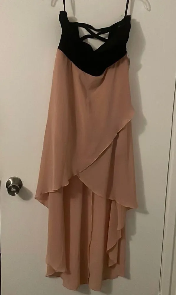 Casting empire waist pink strapless dress L - Image 2