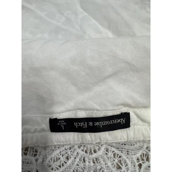 Abercrombie & Fitch Ultra Flirt White Floral Lace Crop Top Square Neck Large - Image 6
