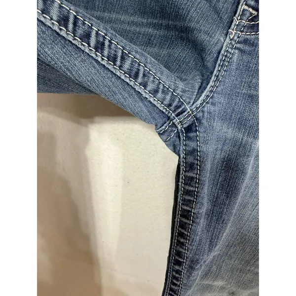 Miss Me Mid-Rise Easy Boot Jeans Size 33 Blue Embellished Denim Y2K Style Cotton - Image 10