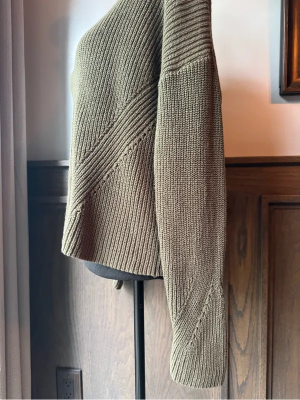 Lucky brand Lace-Back Chunky Knit Sweater - Olive - Image 6