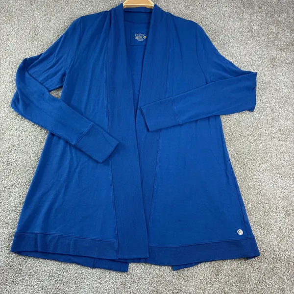 Lilly Pulitzer‎ Luxletic Elena Cardigan Woman M Blue Open Front Shawl Athleisure - Image 2