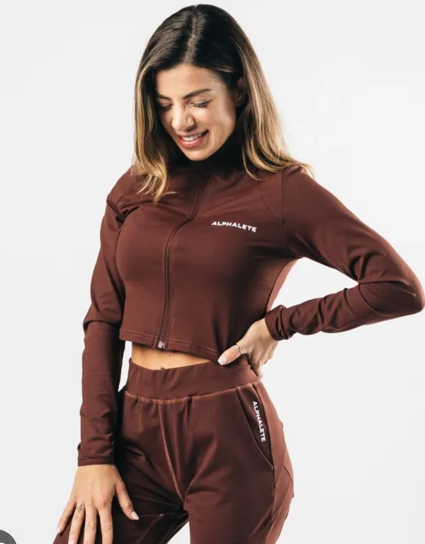 Alphalete Crop Zip Up - Image 3