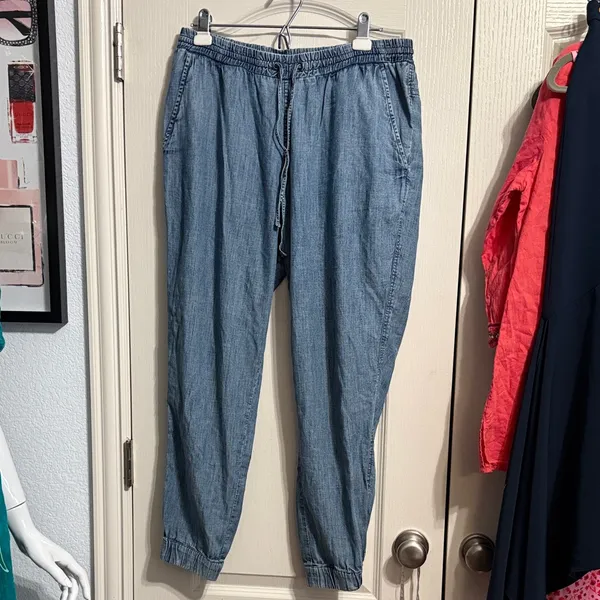 Kavu Malia Chambray Denim Jogger Pants Gorp Hiking Outdoors Granola Minimalist - Image 2