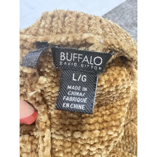 Buffalo Women’s David Bitton Yellow Knit Sweater Long Sleeve Cut Out Back Size L - Image 7