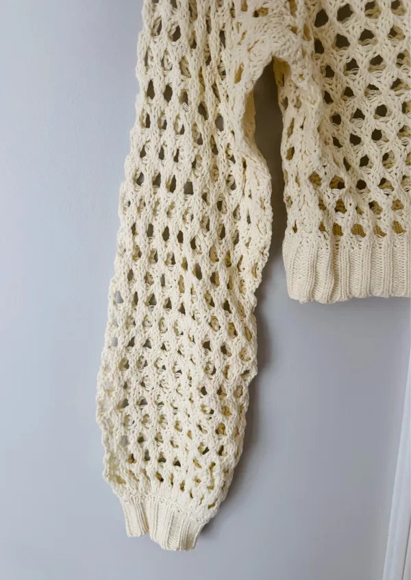 Anthropologie Maeve One-Shoulder Crochet Layer/ Sweater, One Size - Image 9