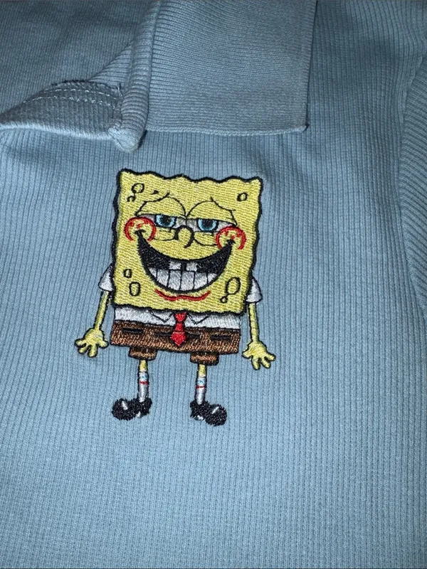 Nickelodeon Ribbed Polo 🍍 SpongeBob 🧽 Crop Top - Image 2