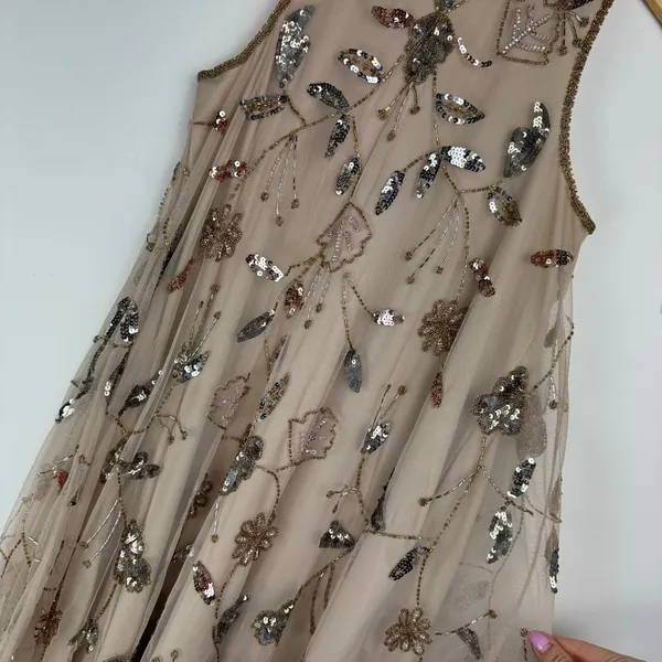 NWT Altar’d State Embellished Jewel Beaded Swing Dress Sz Small Mini Mesh Tulle - Image 11