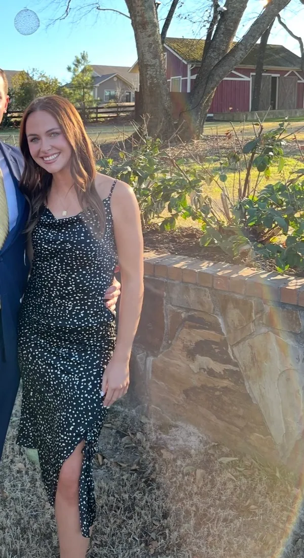 Black and White Satin Polka Dot Dress - Image 2