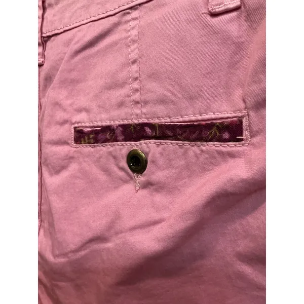 April Cornell Pink Sun Bleached Dye Floral Trim Chino Pants‎ Women Size 30 Slim - Image 4