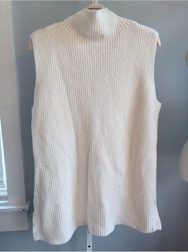 Lauren Ralph Lauren Cream Cable Knit Mock Neck Sweater Vest 2X - Image 4
