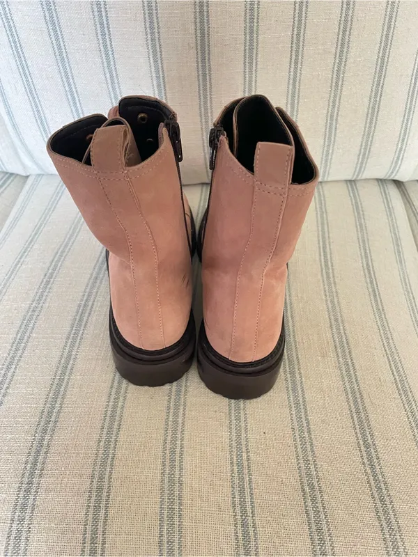 Anthropologie Shane Suede Leather Lace-Up Combat Boots Pink EU 39 / US 8-8.5 - Image 5