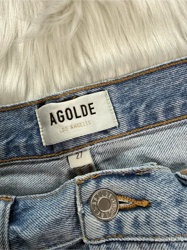 Agolde Dame High Waisted Cuffed Denim Shorts - Image 4