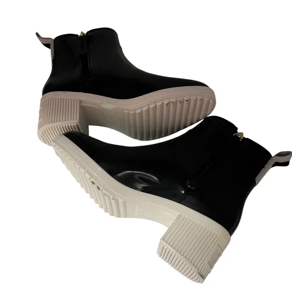 Kate Spade New York Womens Size‎ 6 Puddle Rain Boots Black White 2.5" Heel NWOT - Image 15