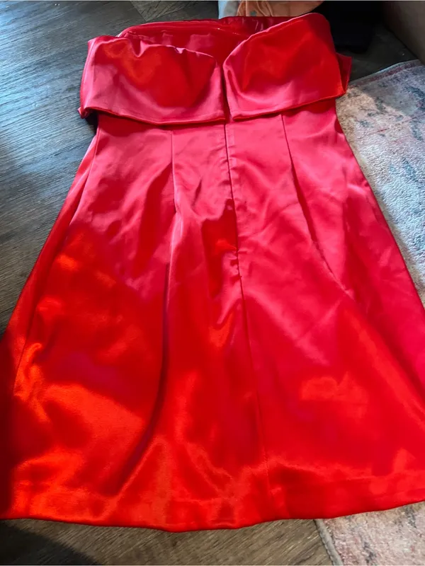 Endless rose Red Strapless Satin Dress - Classic Evening Look - Image 5