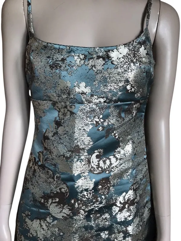 Urban Outfitters Blue and Silver Patterned Dress - Image 3