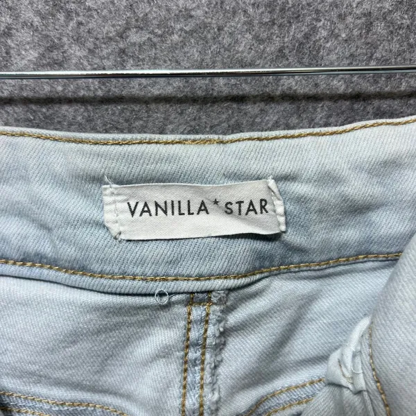 Vanilla Star Denim Shorts Juniors Size 13 Blue‎ Distressed High Waist Cuffed - Image 7