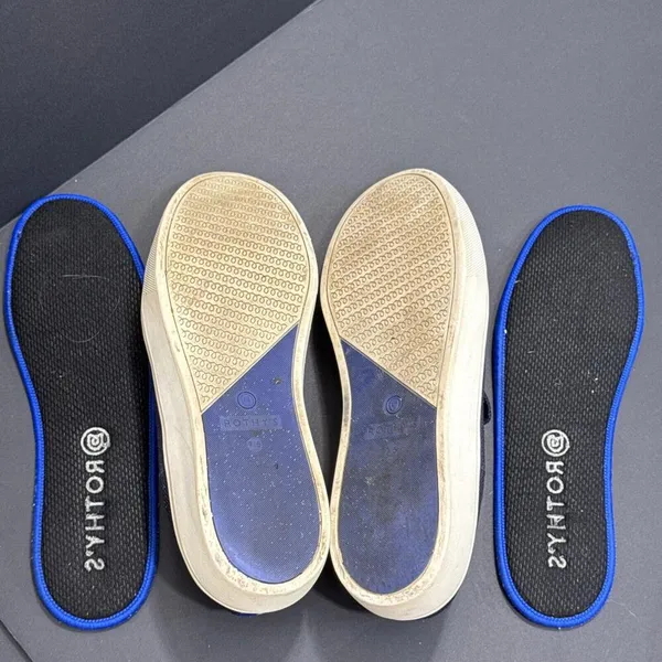 Rothys Navy Blue Classic Slide Sneakers Preppy‎ Quiet Luxury Designer 7.5 Women - Image 10