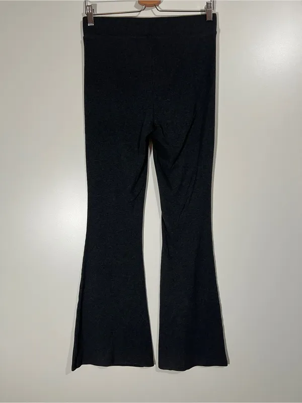 Aerie Ribbed Super Flare Pants Dark Gray Size Medium Loungewear - Image 4