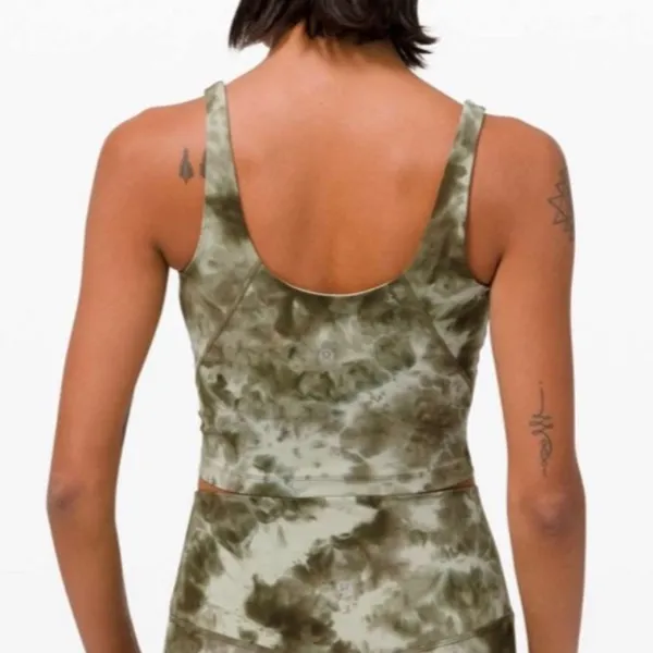 Lululemon Women Align Tank Diamond Dye Light Sage Army Green‎ Dark Green Sz 6 - Image 5