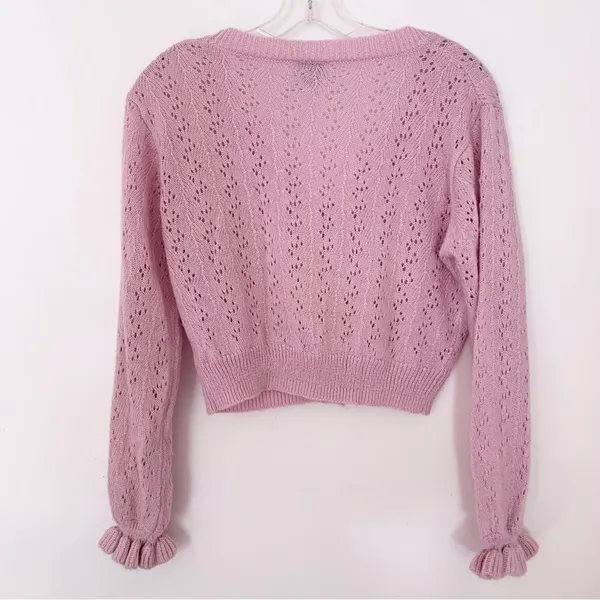 Princess Polly Lyric Cropped Cardigan Pink - Image 3