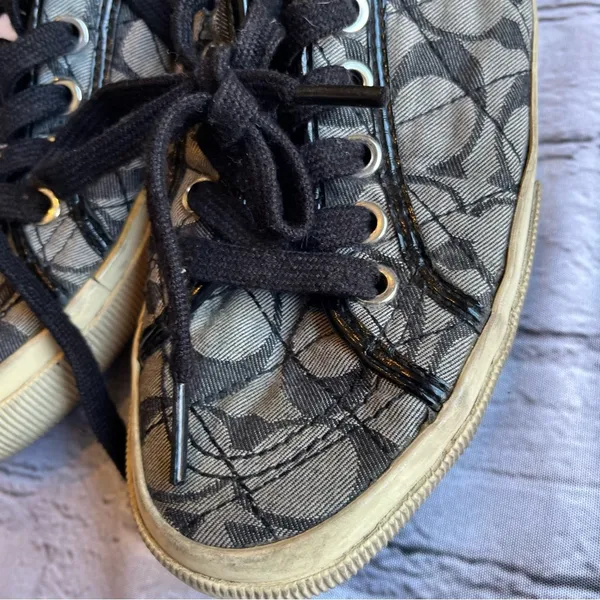 Coach Kalyn Low Top Logo Canvas Sneakers Shoes Womens 5.5 Black - Image 12