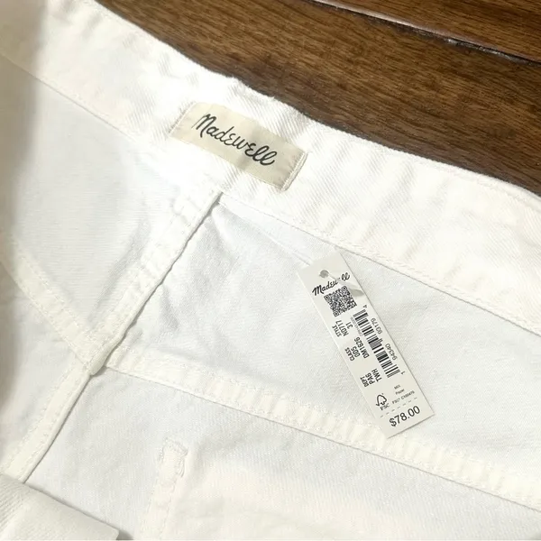NWT Madewell Relaxed Denim Shorts in Tile White ND717 31 - Image 7