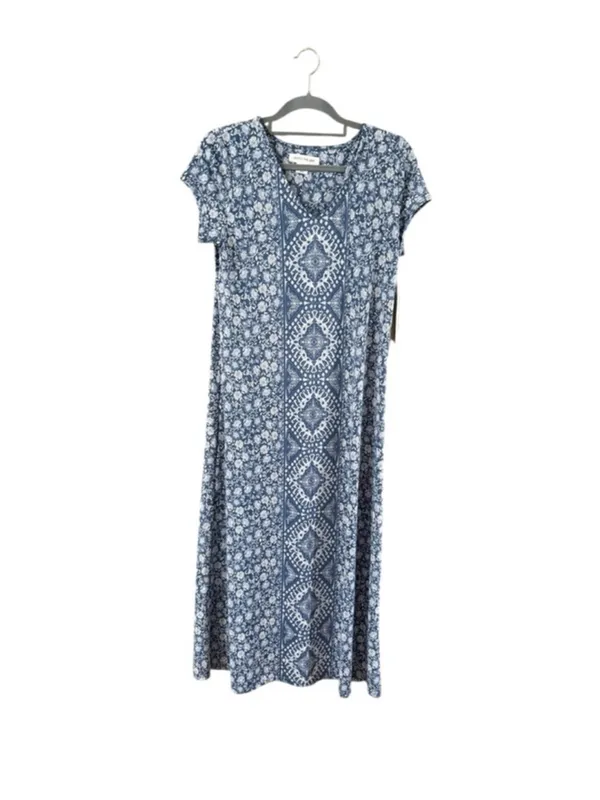Skye's the Limit Blue Medallion & Floral Maxi Chemise - Image 2