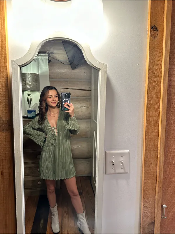 Princess Polly Olive Green Mini Dress - Image 3