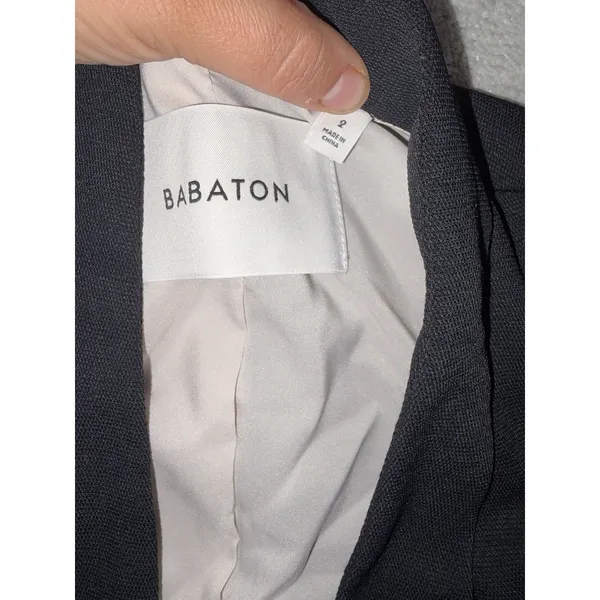 Aritzia Babaton Power Blazer Jacket‎ Womens 2 Open Front Slim Crepe Pockets - Image 8