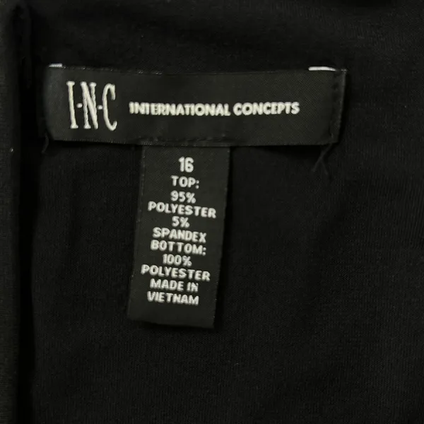INC International Concepts Faux Wrap Floral Maxi Dress Womens 16 Black Jersey - Image 5