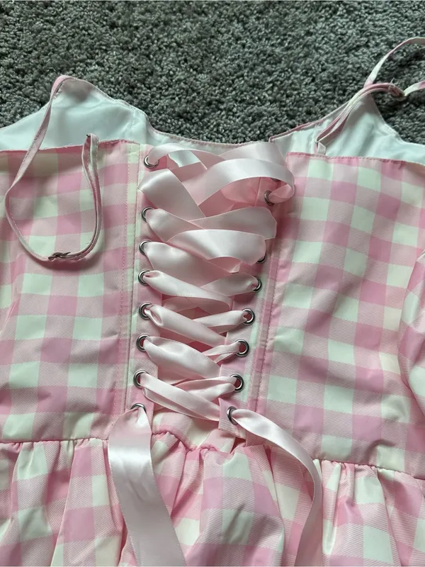 Sugar Thrillz Pink and White Gingham Mini Dress - Image 7