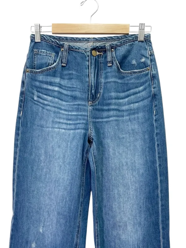 NWT EVEREVE Ever Slouchy Jeans Size 25 Dark Rinse High Rise Wide Leg Side Slit - Image 6