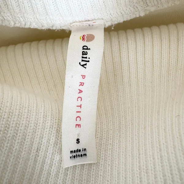 Anthropologie Daily Practice Cotton Mock Neck Sweatshirt Ivory Size Small - Image 4