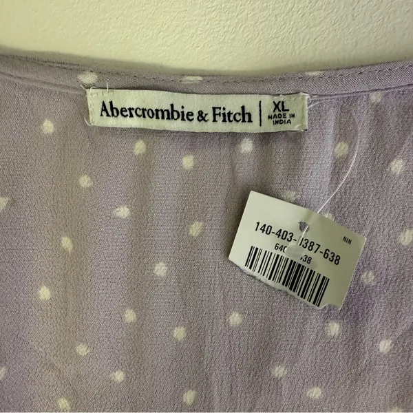 Abercrombie & Fitch Purple Puff Sleeve Wrap Blouse Size XL NwT - Image 7