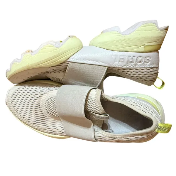 SOREL Kinetic Impact Strap Sneaker Women's Dark‎ Stone (yellow&beige) Sz 8 - Image 7