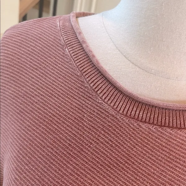 Cozy Blush Ribbed Grunge Pullover Pink Size XXL - Image 4