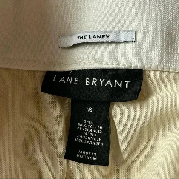 Lane Bryant The Laney Wide Leg Cropped Pant Cream Blue Striped size 16 Business - Image 5