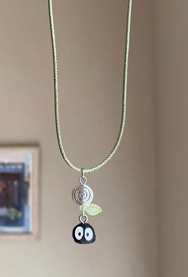 Handmade Kawaii fairy cottage style swirl soot necklace 🍃🌀🌳 - Image 2