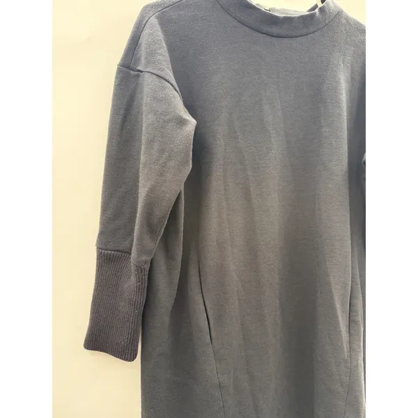 Black‎ Knit Dress Womens Medium Minimalist Work Office 3/4 Sleeve Stretch - Image 6