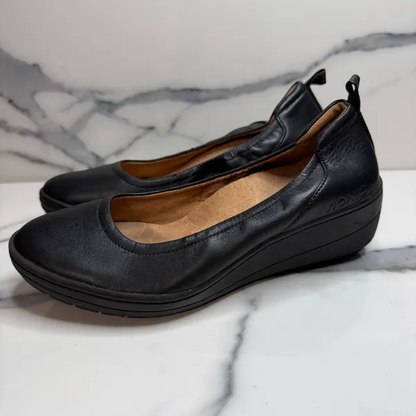 Vionic Women's Black Leather Jacey Wedge Slip-On Comfort Shoes Sz 7 Minimalist - Image 3