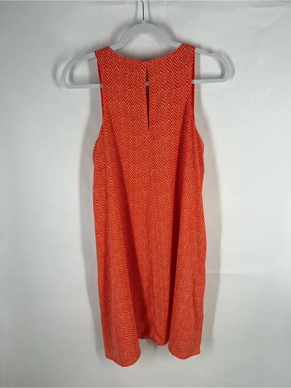 Gap Orange Print Swing Tank Dress Size M‎ Sleeveless Pockets - Image 9