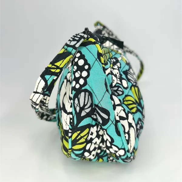 Vera Bradley Blue Floral Quilted Crossbody Bag‎ Small Adjustable Strap Boho - Image 4