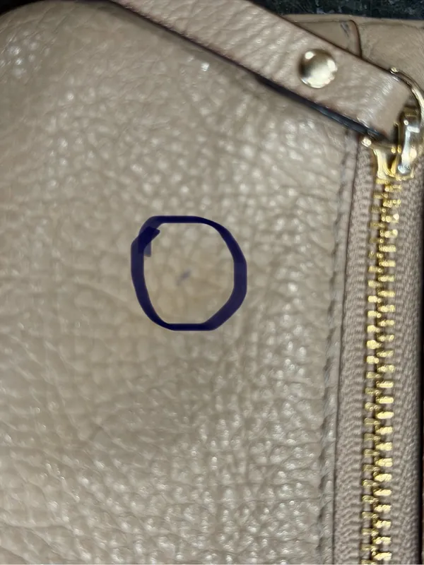 Kate Spade Beige Pebbled Leather Wristlet with Front zipper pocket. - Image 11